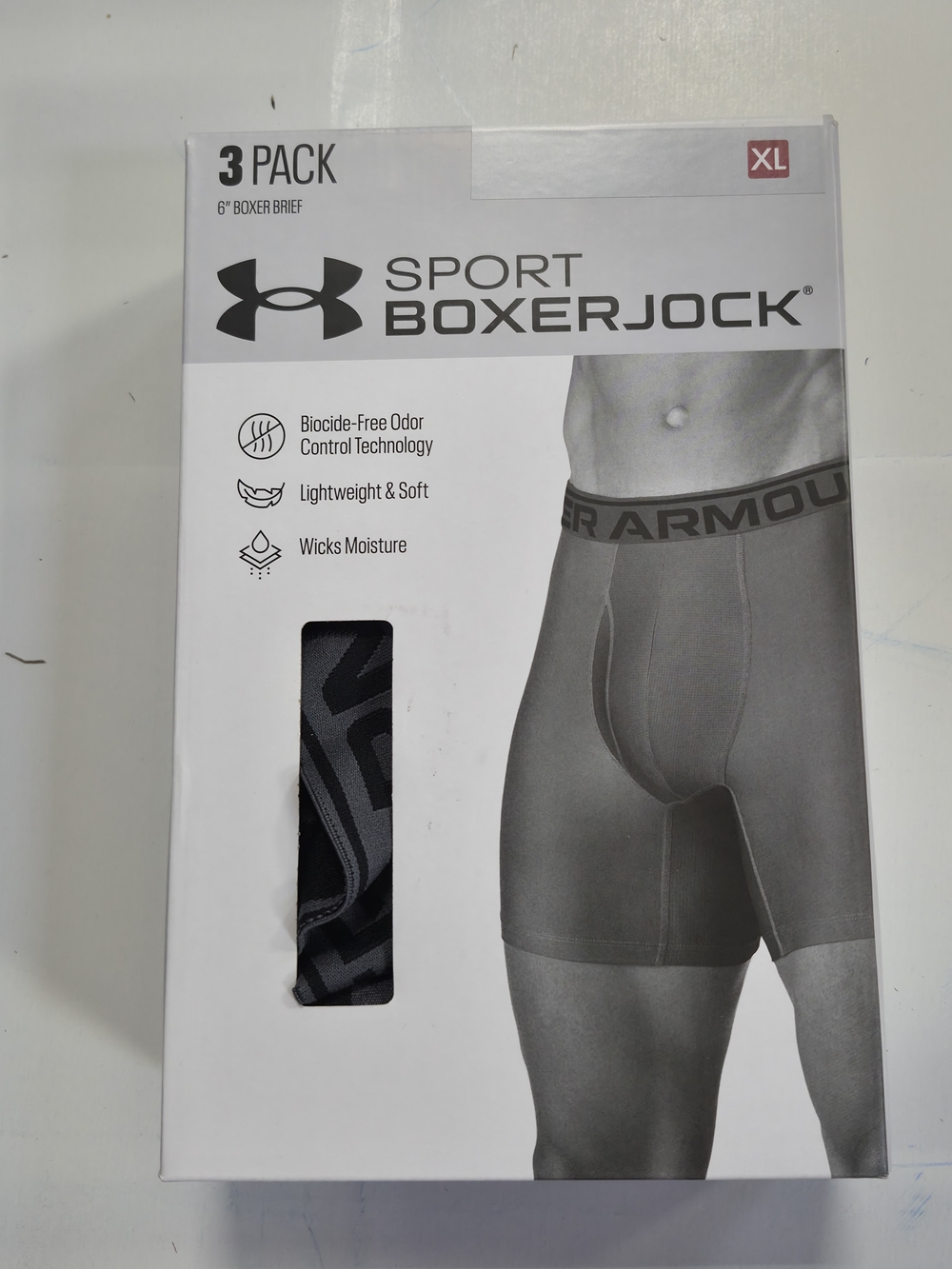 Under Armour Sport Boxerjock Men's Boxer Briefs - Black (3 Pack) Size XL